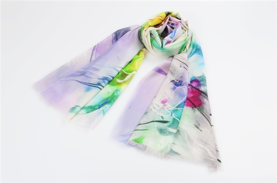 羊毛圍巾 印花圍巾 女士圍巾