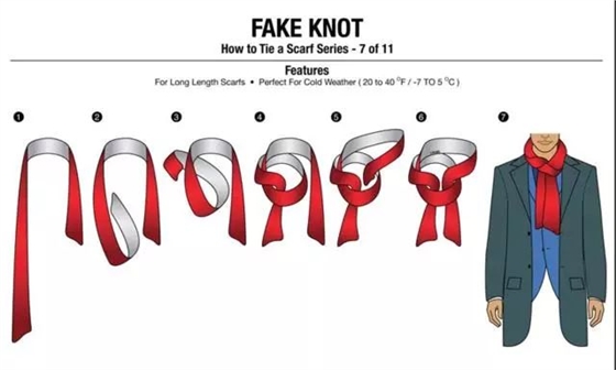 紅領巾式男士圍巾圍法