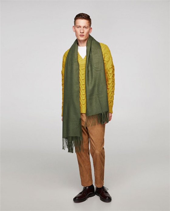 綠色男士圍巾
