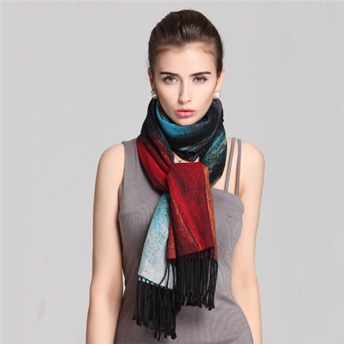 女士油畫藝術(shù)披肩