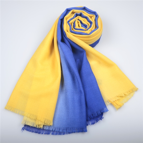 純羊毛漸變色圍巾