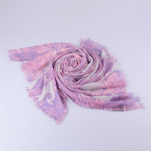 純羊絨印花圍巾