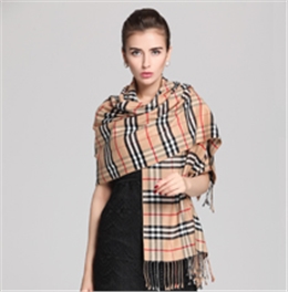 真絲格紋披肩
