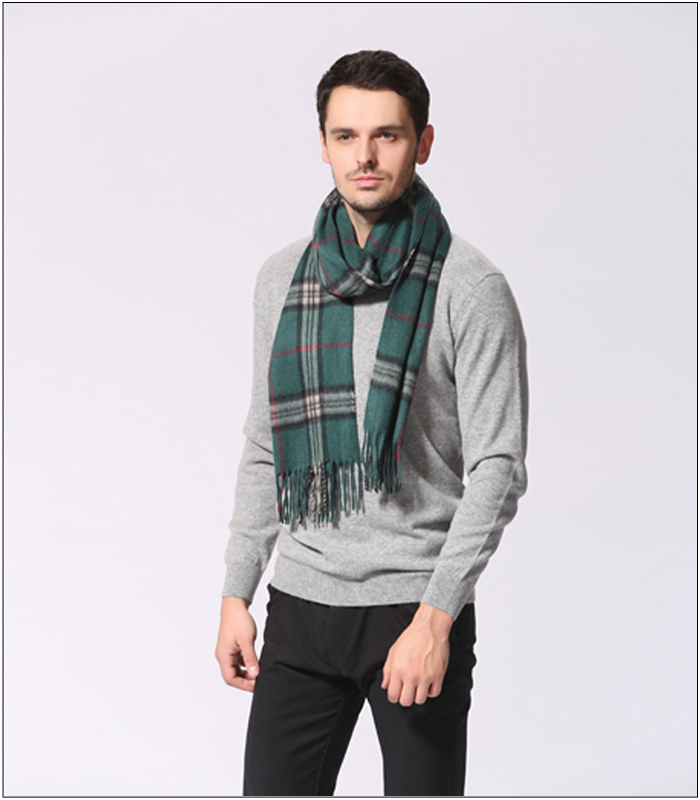 男士羊絨圍巾 格紋圍巾