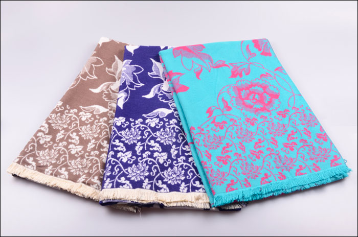 提花披肩 女士披肩 圍巾批發 拉絨披肩