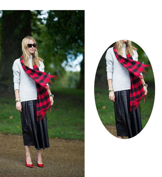 紅色格子圍巾