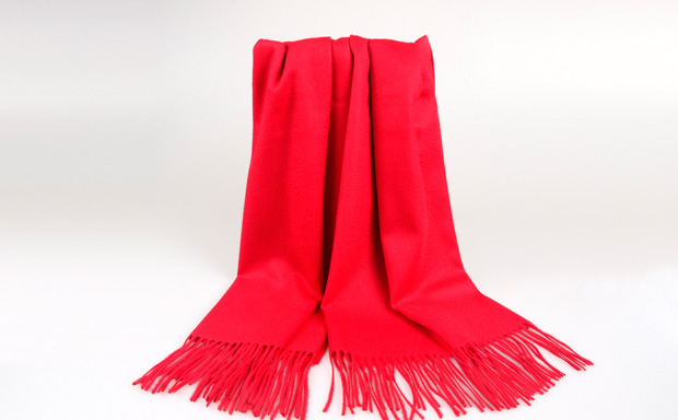 羊絨紅圍巾