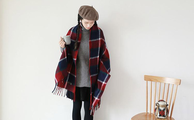 格子羊毛圍巾