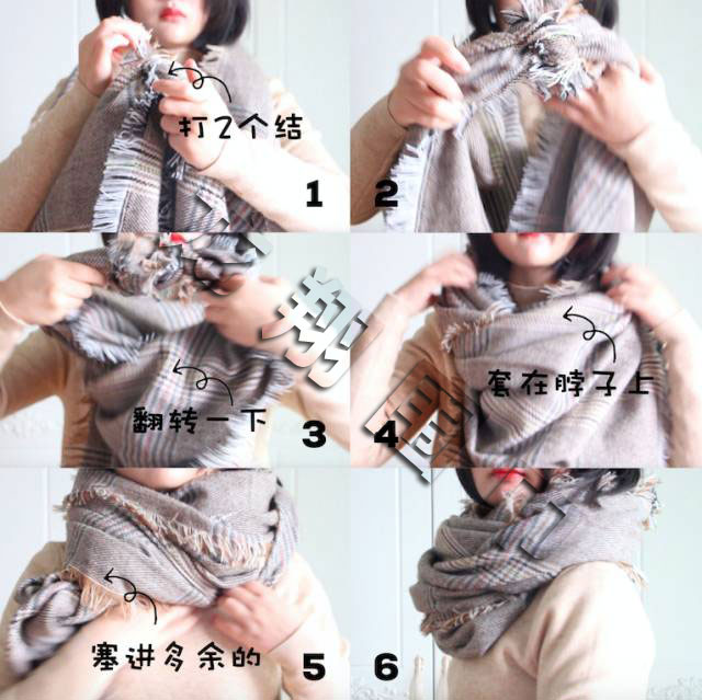 圍巾圍法 圍巾圍法圖解