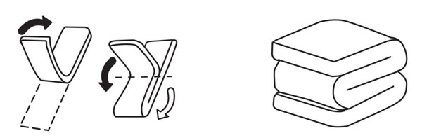 縱向對折，再往返折成M型