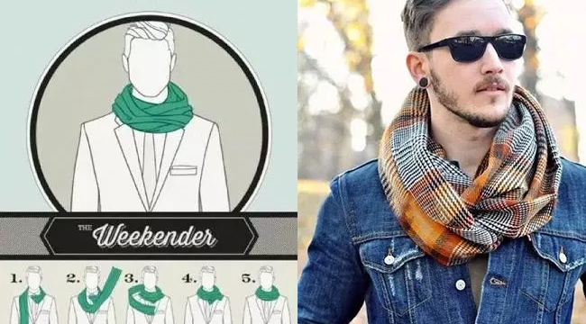 男士圍巾圍脖式圍法 男士圍巾圍脖式圍法