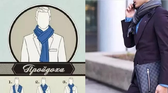 男士圍巾活扣式圍法 男士圍巾活扣式圍法