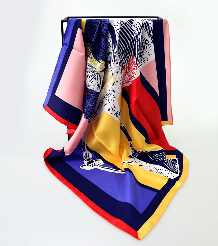 五彩斑斕絲巾細節圖