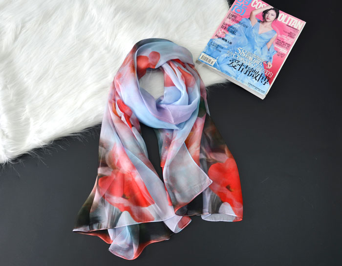 荷塘月色絲巾整體圖 荷塘月色絲巾整體圖