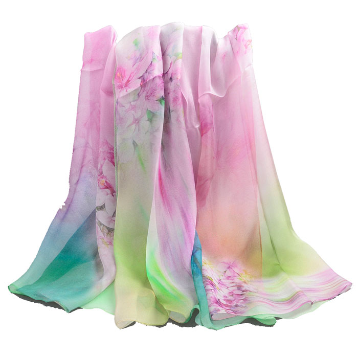 迷花沾草絲巾整體圖 迷花沾草絲巾整體圖