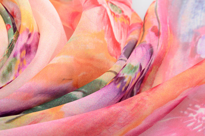 春華秋實絲巾細節圖