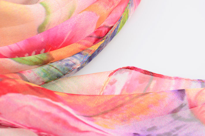 春華秋實絲巾細節圖