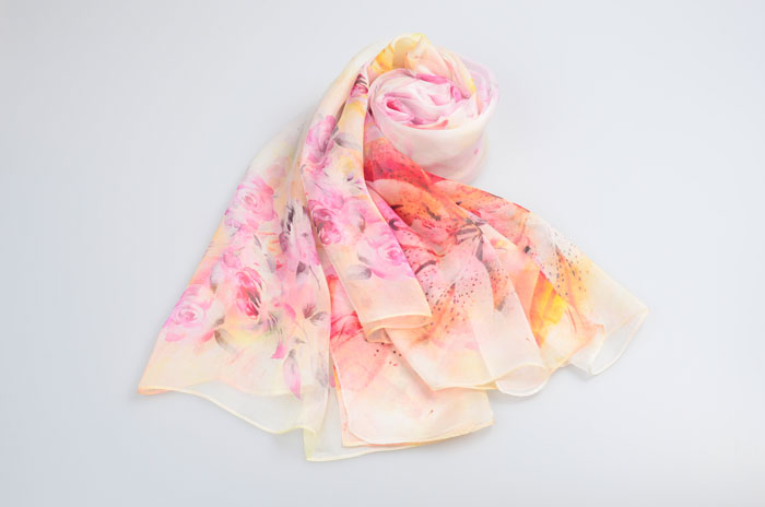 花團錦簇絲巾細節圖