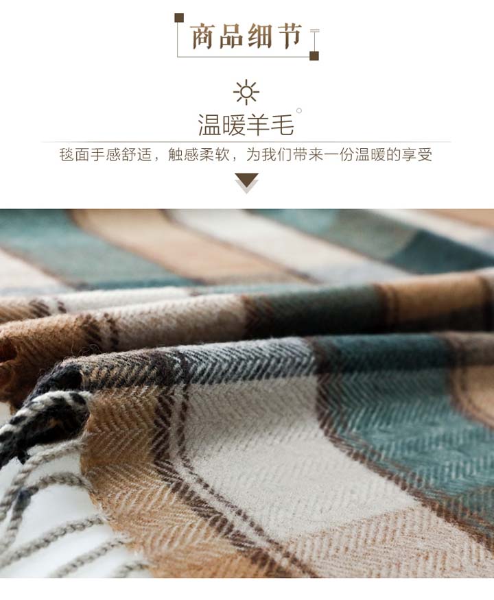 格子羊毛毯