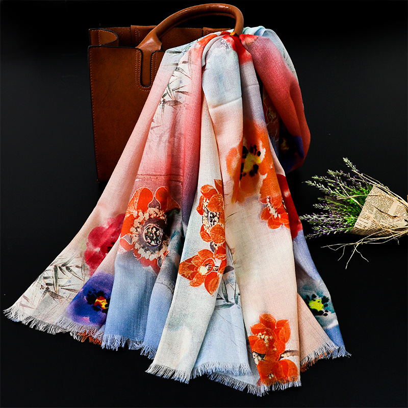 圍巾披肩印花圖