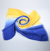 純羊毛漸變色圍巾