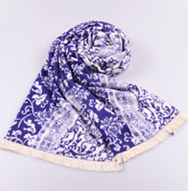 青花瓷流蘇披肩