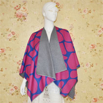 秋冬印花開叉披肩